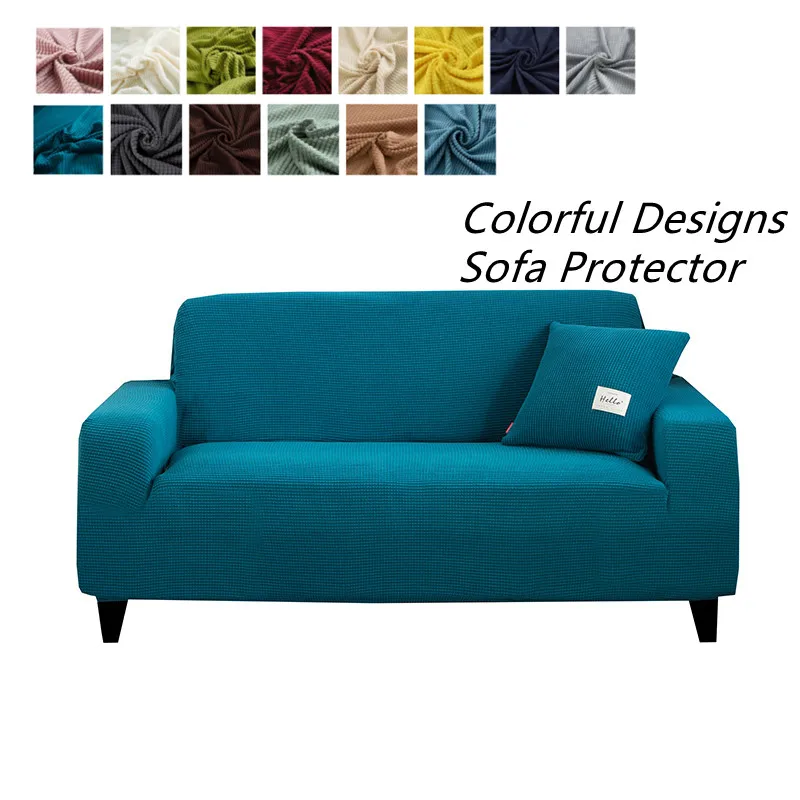 Sofa Cover full wrap Plain Corner Sofa Covers for Living Room чехол на