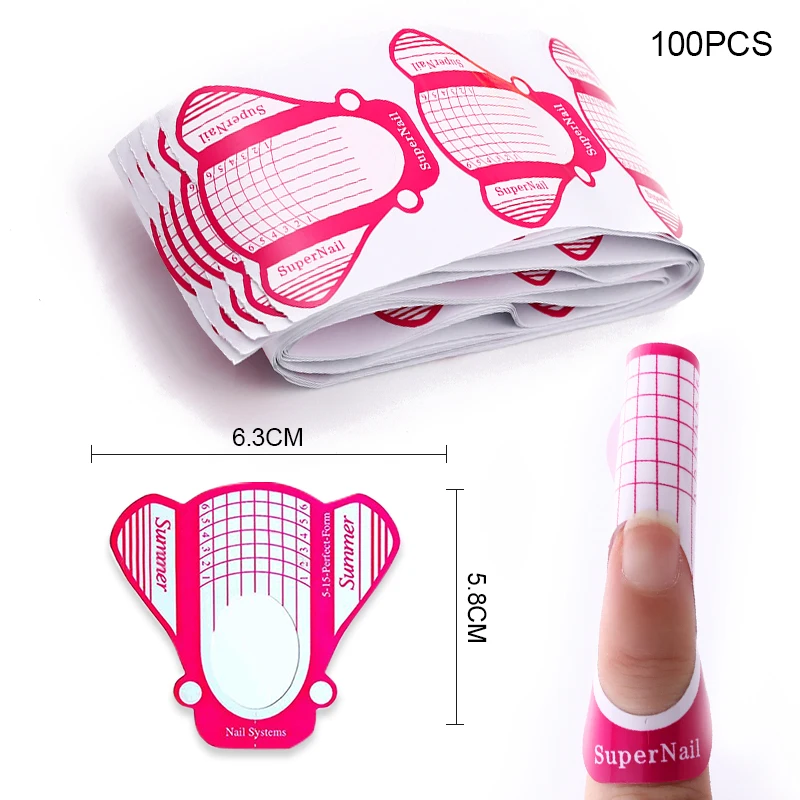 Nail Forms French Acrylic UV Gel Extension Curl Form Nail Gel Sticker Art Guide Mold Manicure Stencil