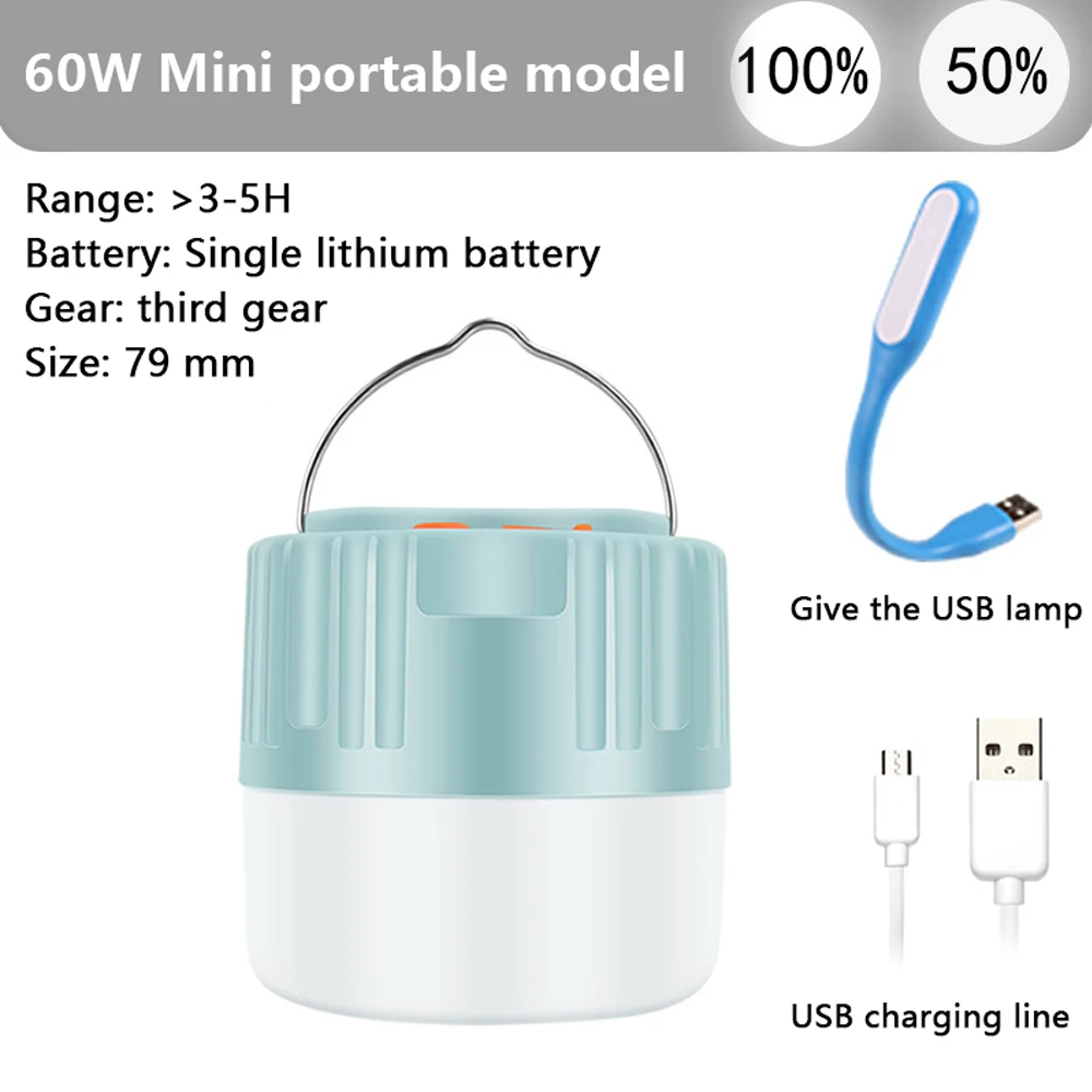 Newest 280W Camping Light Solar Outdoor USB Charging 3 Mode tent Lamp Portable Lantern Night Emergency bulb Flashlight For BBQ 4