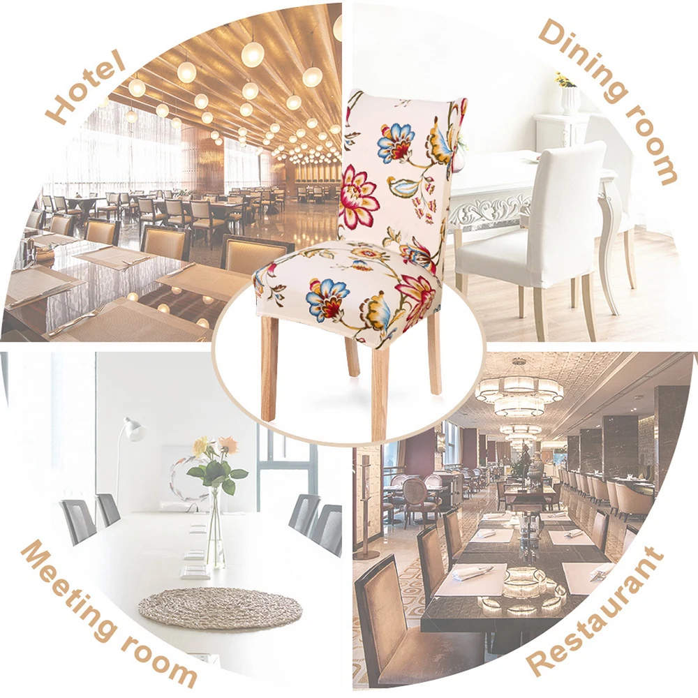 Универсальные чехлы для стульев защитный с цветочным принтом эластичные чехлов