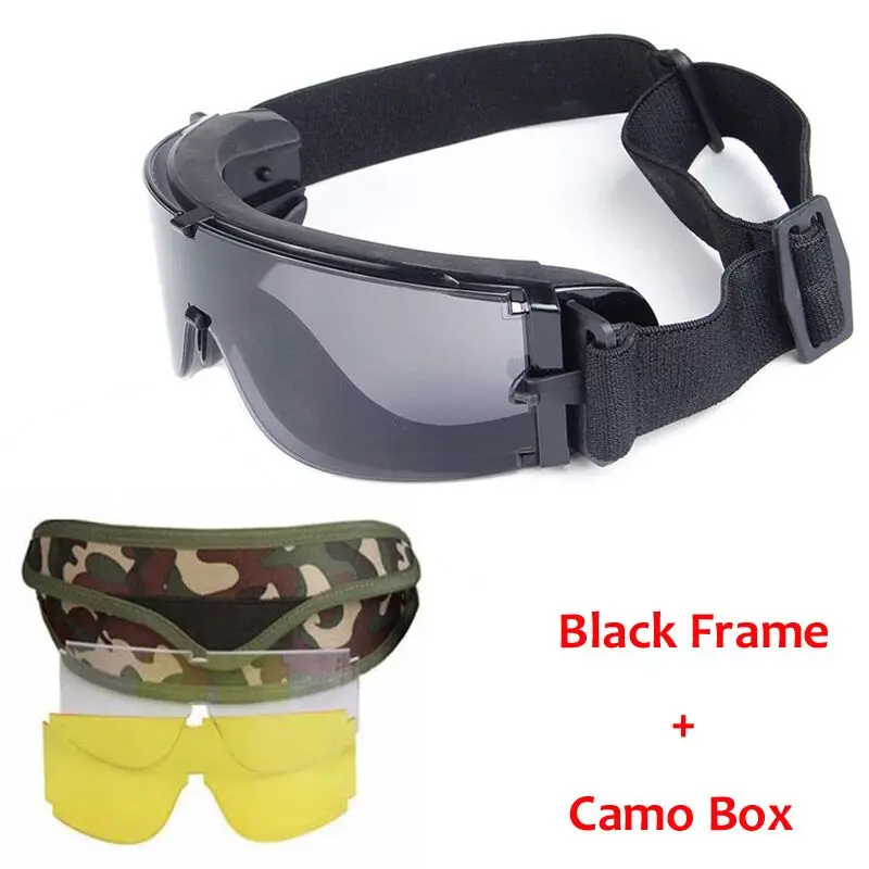

Tactical Glasses Military Army Goggles Sunglasses with 2 Lens Windproof Hiking Motocross Shooting Hunting and Fishing Eyewear