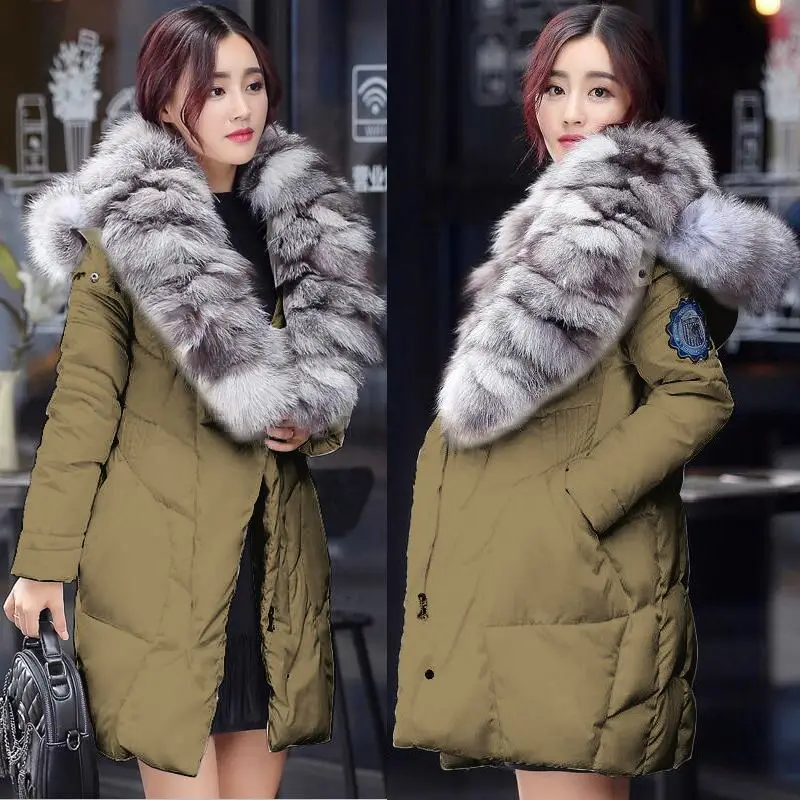 Real Fur Coat Natural Fox Fur Collar 2019 Winter J