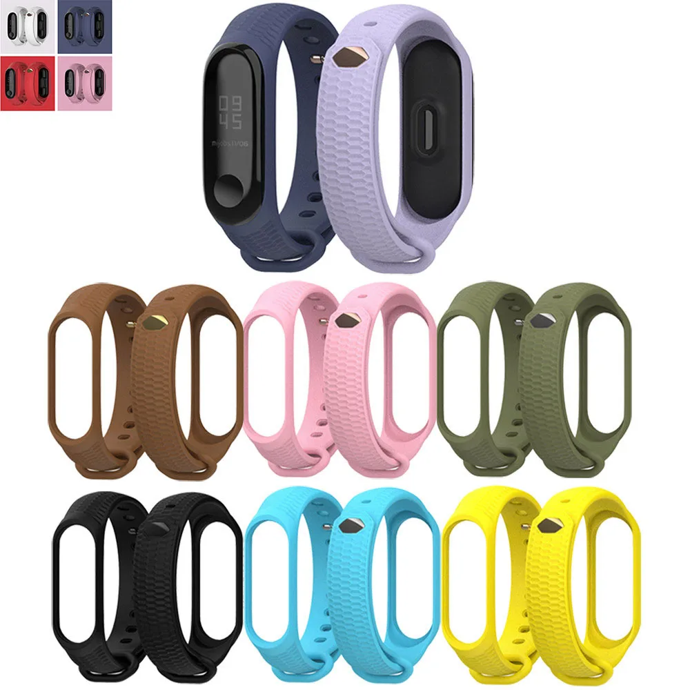 Ремешки для наручных часов Xiaomi Mi Band 4 мягкий силиконовый ремешок band 3 дышащие