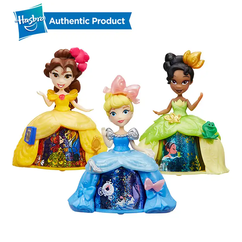Hasbro muñecas de Princesas de Disney de 3 pulgadas para niñas, muñecos giratorios de personajes de Little Kingdom, Spin A Story, Bella, Cenicienta, Tiana, regalo de Navidad|Muñecas| - AliExpress