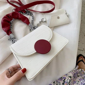 

Crocodile pattern Square Tote bag 2020 New High-quality PU Leather Women's Designer Handbag Chain Shoulder Messenger Bag Purses