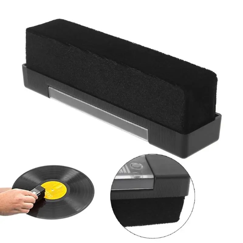 1 Set Carbon Fiber Velvet Anti Static Cleaning Brush for LP Vinyl Records Tools
