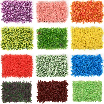 

10PCS Simulation Artificial Plant Wall Milan&Eucalyptus Artificial Turf Plastic Background Flower Wall Decoration