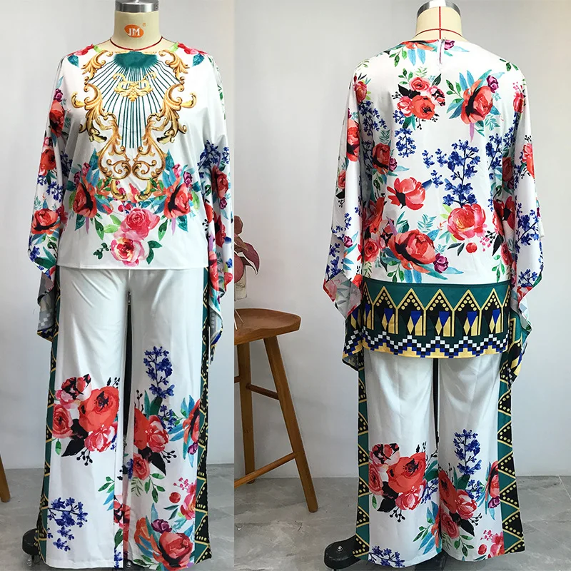 2021 New Spring/summer L-3XL African Plus-size 2 Piece Women