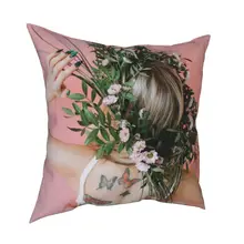 

Flower wreath decorative cushion cover simple style 3D printing pillow cushion cover 45cm linen pillow cover culture