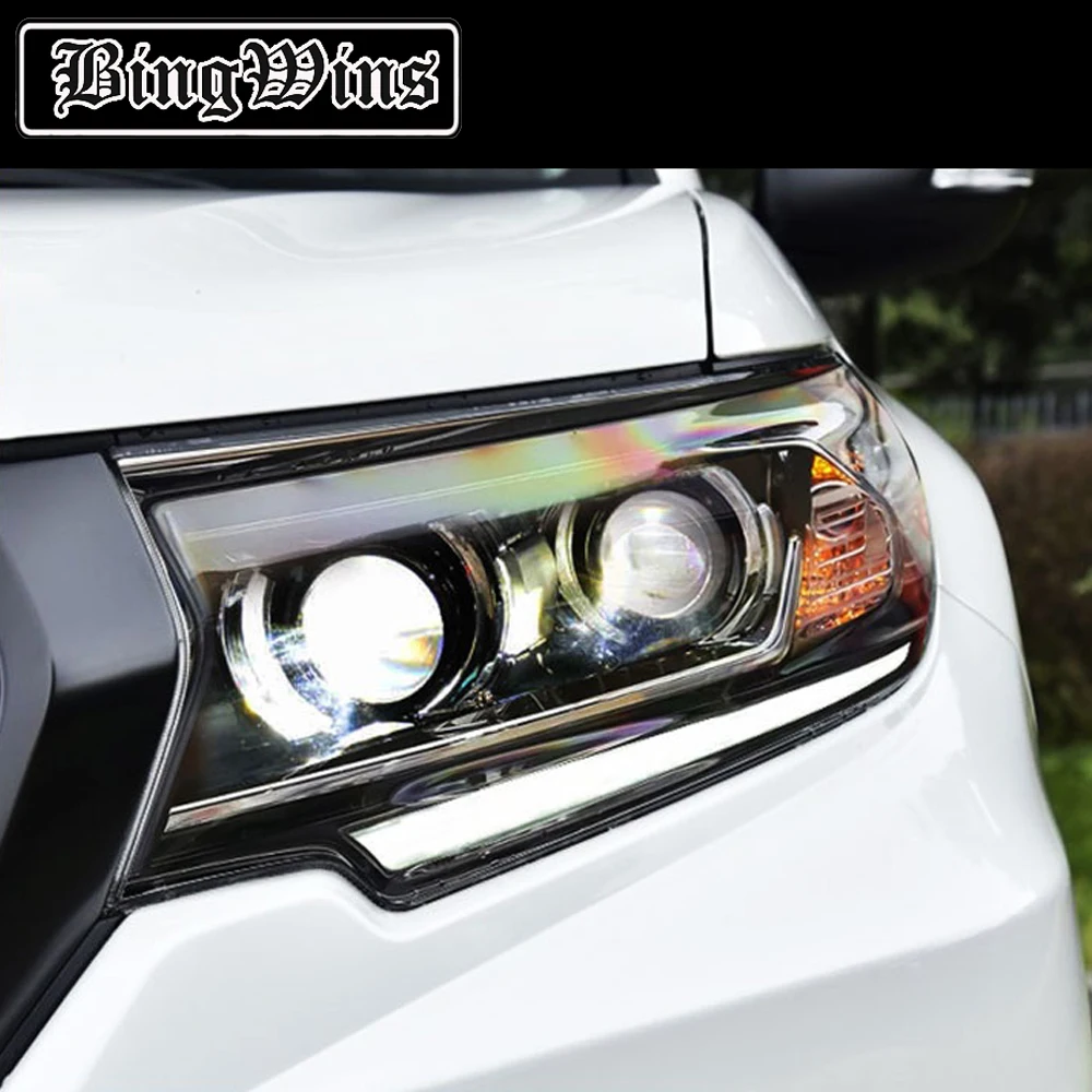 

BeingWins Car styling For Toyota Prado 2018-2019 ALL LED headlight Head Lamp case headlights Lens low beam