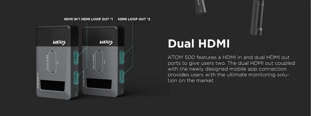 Vaxis ATOM 500 HDMI 1080P передача для камеры Ipad изображения беспроводной видео HD передатчик приемник VS Hollyland mars 400S 300