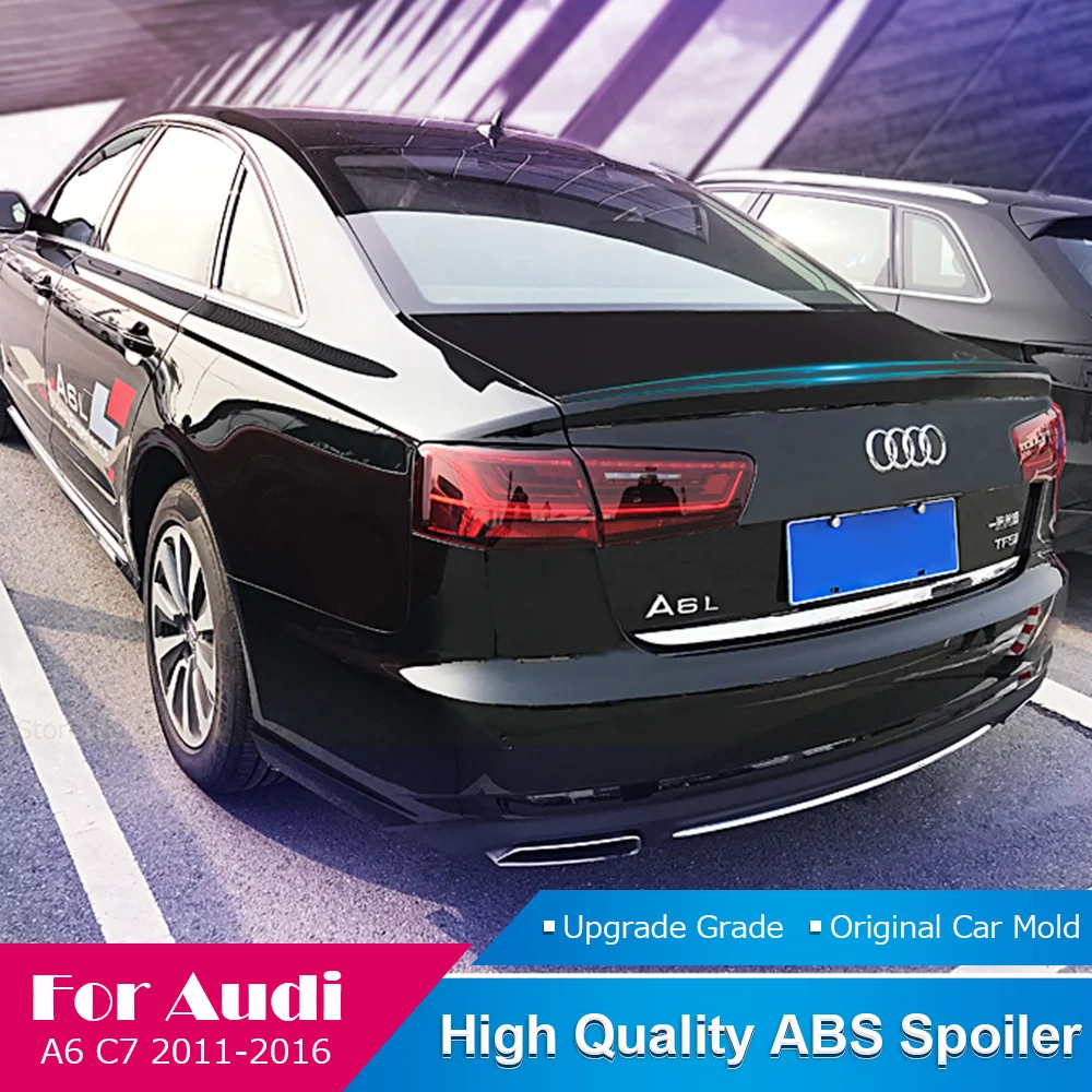 Черный спойлер для Audi A6 C7 2011 2012 2013 2014 2015 высококачественный из АБС-пластика