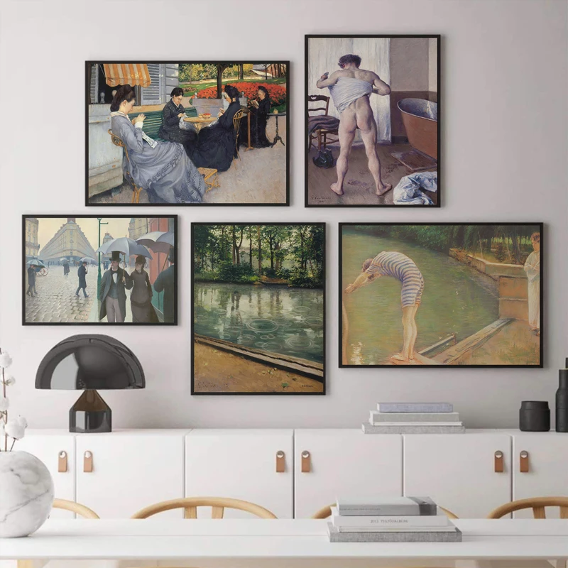 Rainy Day Size 18x24 inch Gustave Caillebotte Poster art print wall décor Paris Street Rainy Day Size 18x24 inch Gustave Caillebotte Poster art print wall décor Paris Street