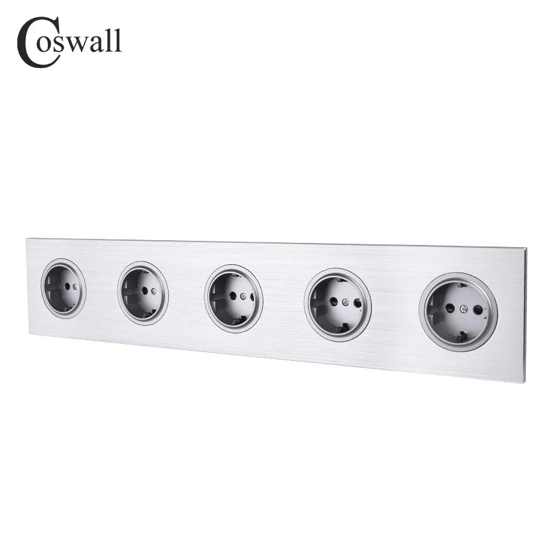 Coswall Black / Silver Grey Brushed Aluminum Metal