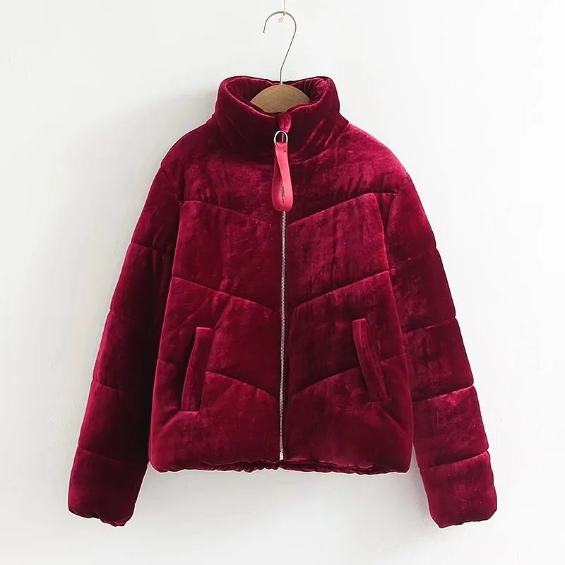 

2018 Autumn Europe And America Fashion Trend of the Wind Velvet down Coat Cotton-padded Clothes