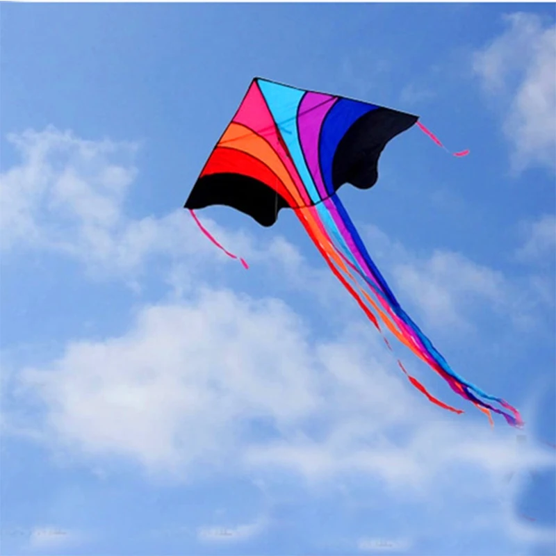 free shipping flying rainbow kite line ripstop kids kites factory chinese kite outdoor windsock kite reel delta kite for adults