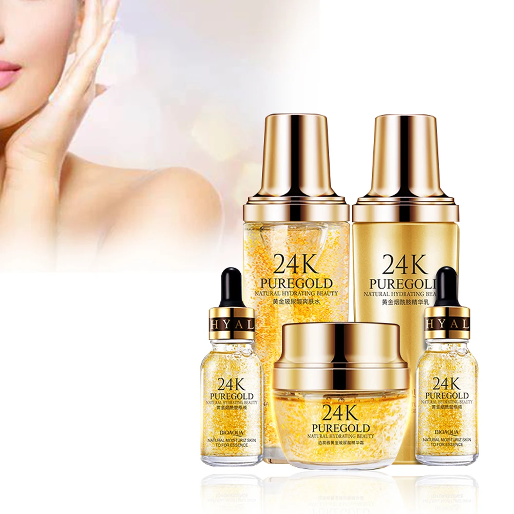 

Hyaluronic Acid Set Anti Aging 24k Gold Shrink Pores Serum Keep Young Face Care Repair Skin Moisturising Speckle Fade