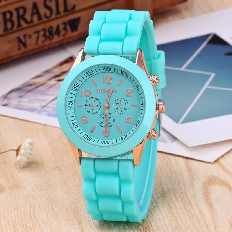 

Geneva Silicone Watch Fashion Beautiful Colorful Jelly Student Clock Casual Luxury Women Watches Zegarek Damski Reloj Mujer часы