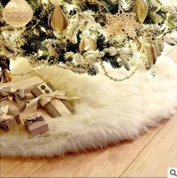

78cm~122cm Long Hair Christmas Deco Carpet White Hairy Christmas Tree Skirt Carpet Party Supply Phtotography Setting