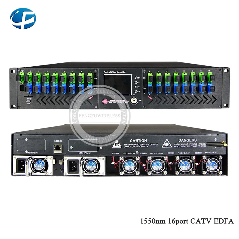 Оптический усилитель 16 way FTTH SC/APC -UPC CATV EDFA 1550 нм 16*23 дБм 16*21 с WDM 2U/80 Вт | Мобильные