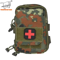 Flecktarn-Bolso MOLLE táctico de nailon 1000D, bolsa médica militar multifunción, bolsa de torniquete del ejército, bolsa para teléfono inteligente al aire libre, eslinga