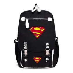 Рюкзак с принтом Супермена, школьные сумки для подростков, девочек и мальчиков, рюкзак для ноутбука, для женщин и мужчин, повседневные