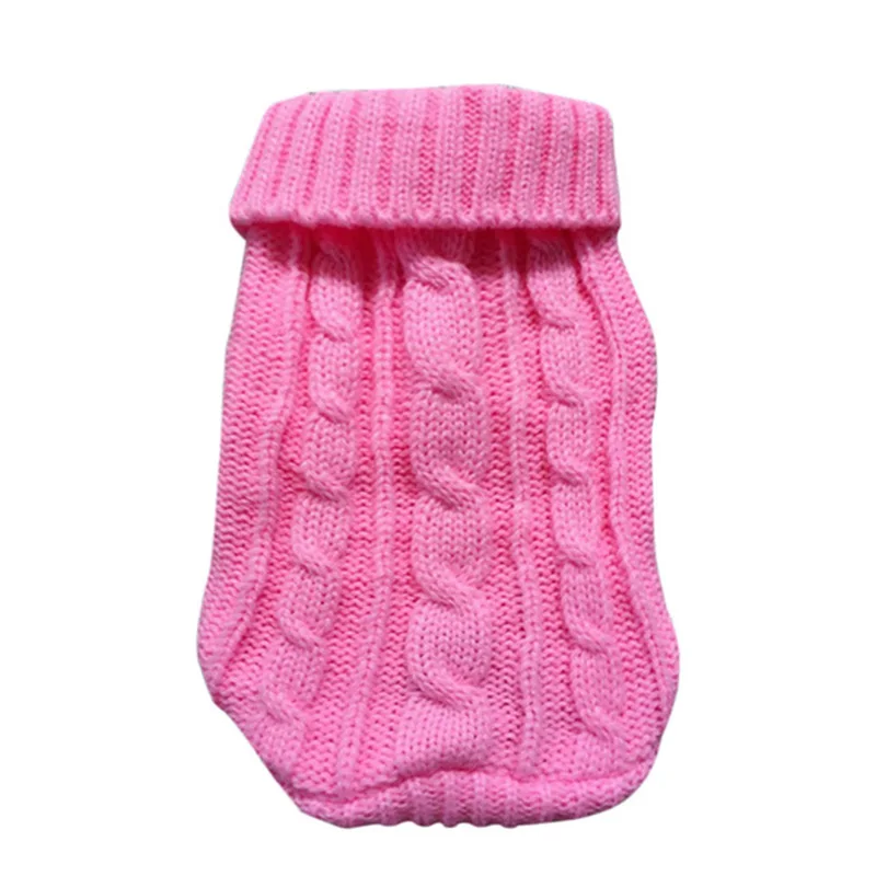 Зимняя одежда для собак, вязаная одежда для домашних животных для маленьких и средних собак, чихуахуа, щенков, свитер для питомцев, йоркширский чистый свитер для собак, Ropa Perro - Цвет: Pink 2