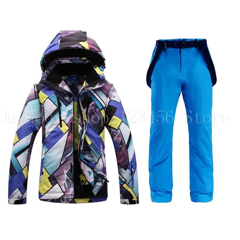 

2019 Ski Anzug Männer Winter Wasserdicht Winddicht Verdicken Warme Schnee Kleidung Männer Ski Sets Jacke Skifahren Und Snowboard