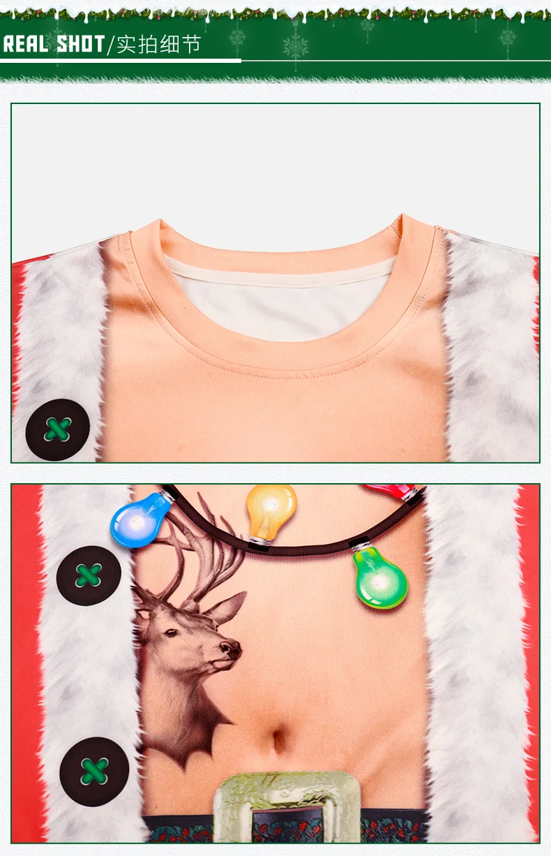 Рождественская Одежда для взрослых сексуальный костюм для вечеринок с открытой грудью модный Свободный праздничный свитер с длинными рукавами для пары 1178