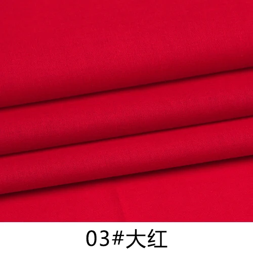 03 red Хлопок, однотонный, тонкий, высокой плотности, белый, черный, красный, розовато-лиловый, синий, бежевый, серый, ткань для лета, Apperal подкладка для платья - Цвет: 03 red