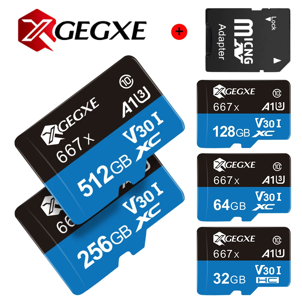 Карта памяти XGEGXE 64 Гб Micro SD карта 32 Гб 128 ГБ 256 ГБ 512 ГБ TF Карта Cartao de memoria класс 10 для планшета до 98 МБ/с