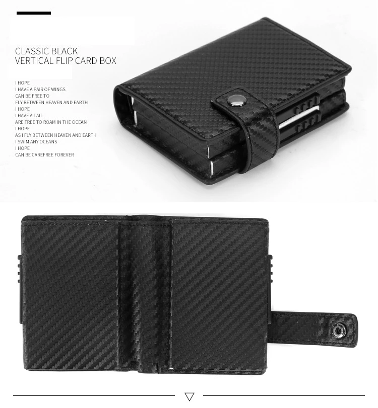 Laser engraving Men Leather Wallet double Metal RFID Pop up Credit Card Case Holder Aluminium Blocking Hold 12 Cards purse gift