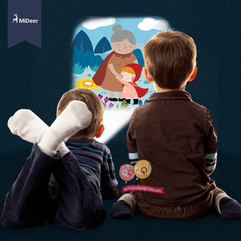 Goedkoop Mideer Mini Projector Fakkel Educatief Licht up Speelgoed voor Kinderen Kids Ontwikkelen Spelen Slapen Verhalen Voeren Set Kind Gift