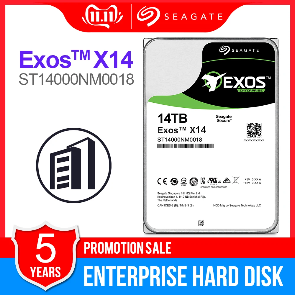 Жесткий диск Seagate Exos 7E2 14 ТБ SATA 6 Кэш память 128 Мб 3 5 дюймовый жесткий для