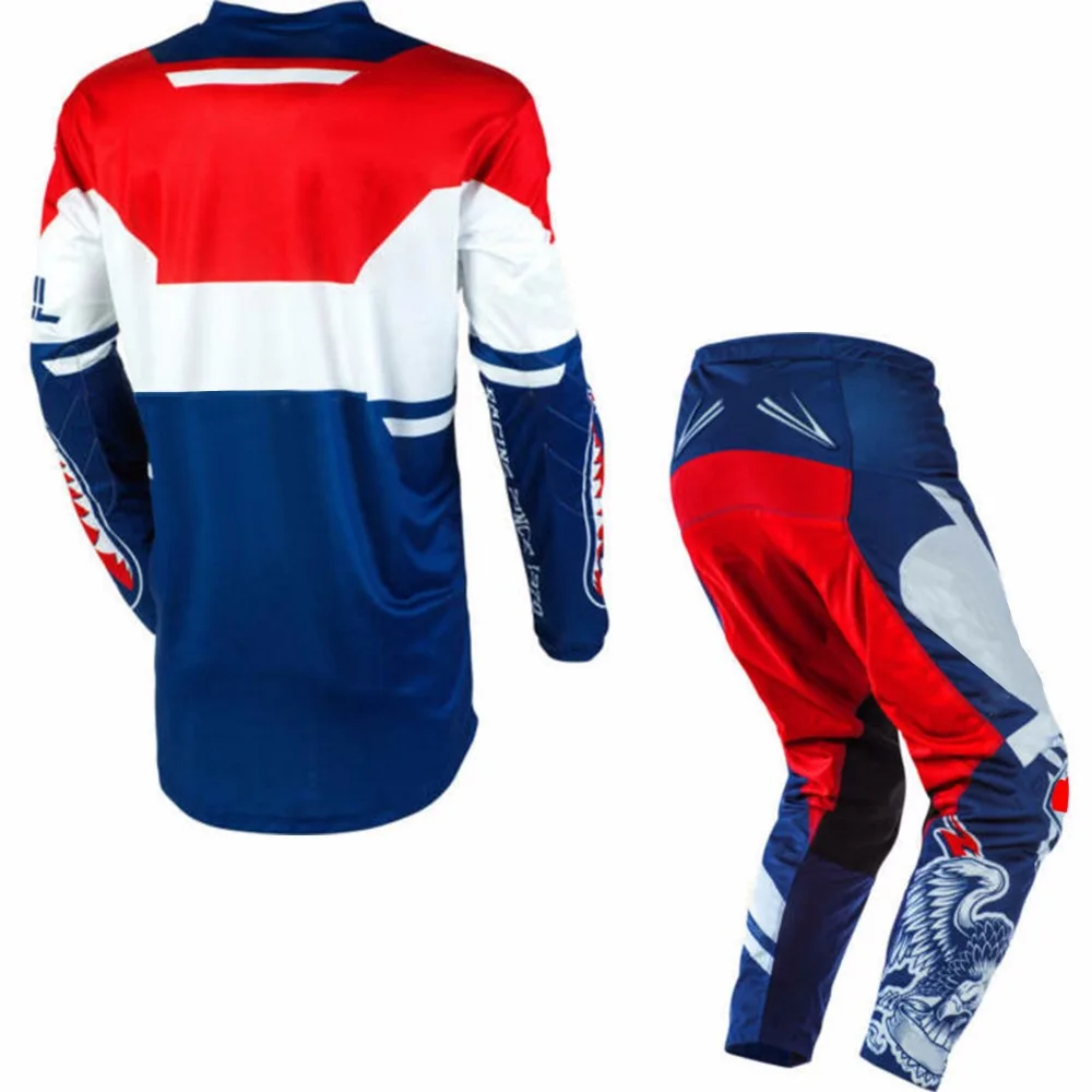 MX/ATV/DH элемент Warhawk красный/синий Кроссовый велосипед MX Dirt gear Racing Jersey БРЮКИ КОМБИНИРОВАННЫЙ КОМПЛЕКТ