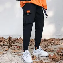 Kuulee мужской модный комбинезон с несколькими карманами из смешанного хлопка повседневные брюки в стиле хип-хоп