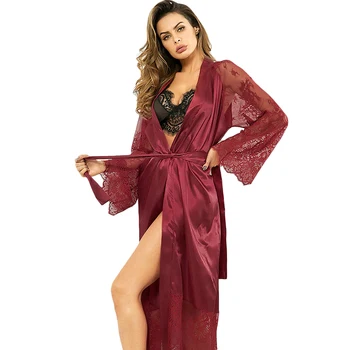 

Nightie Women's nightgown Sexy Long Sleeve Lace pajamas for women sexy nightwear seksi gecelik sleepwear nuisette femme
