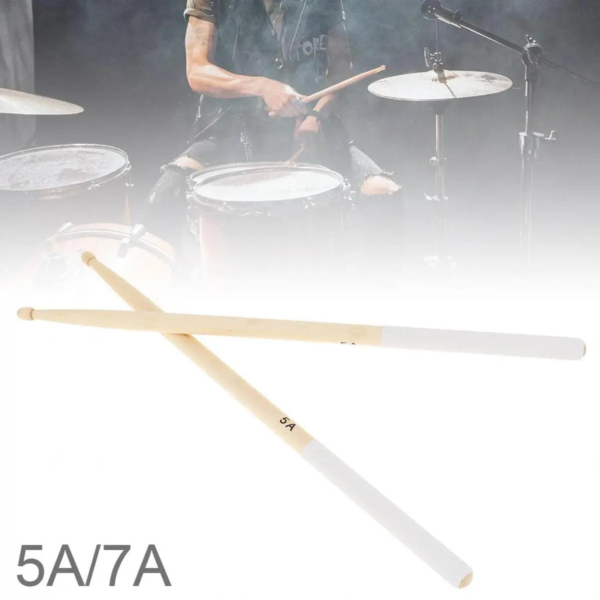 

1 Pair Maple Drumsticks Wood Drum Sticks with Non-slip Rubber Handle Cover A Drumsticks 7A Musical Instruments Drum Sticks
