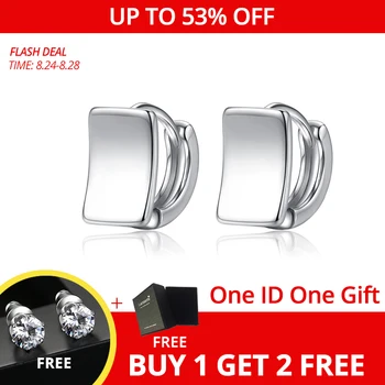 

LUOTEEMI Exquisite Geometric Stud Earrings for Women Wedding Party Luxury Fashion CZ Small Two Colors Pendientes Christmas Gift