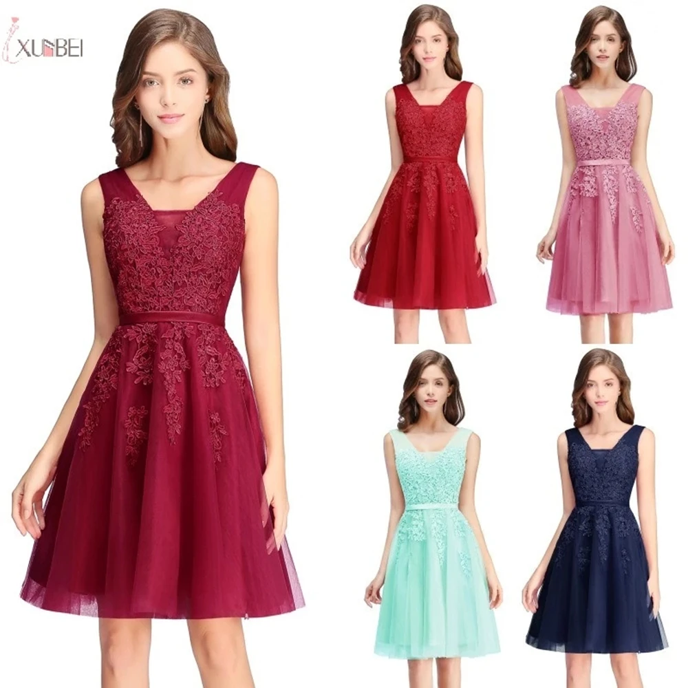 Simple Cocktail Dresses 2021 A Line Elegant Women burgundy Short