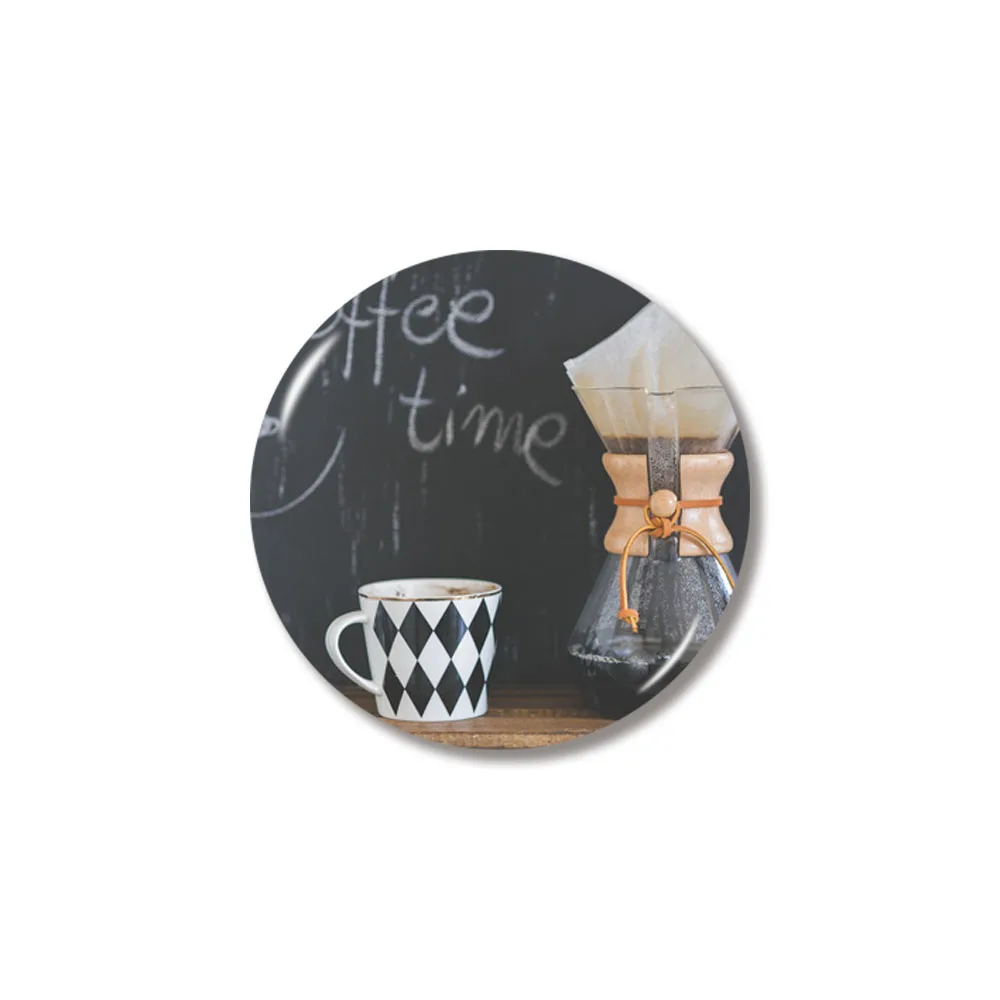7 Lychee 3D Glass Coffee Magnet Round Shape Refrigerator Magnets Travel Souvenirs Home Kitchen Decoration - Цвет: 7
