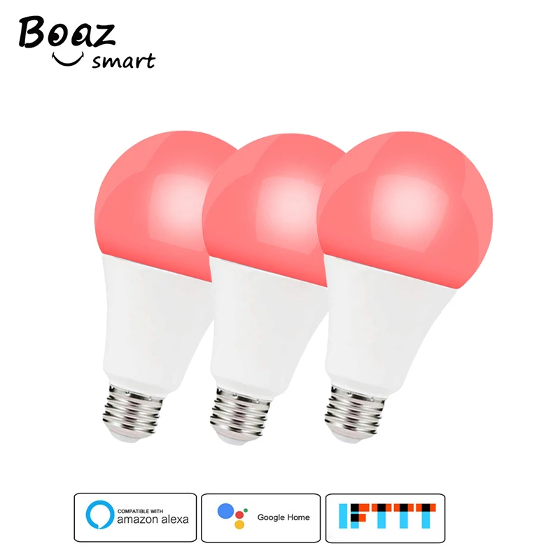

3pcs E27 Smart WiFi Bulb LED Light 7W RGBW Dimmable Light Bulbs Tuya Smartlife remote control work with Alexa Google Smart Home