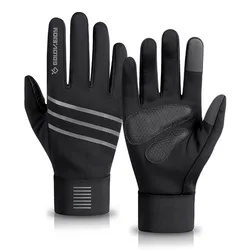 New Winter Gloves For Men Plus Velvet Warm Touchscreen Glove Mens Outdoor Windproof Non-Slip Reflective Cycling Gloves For Sport