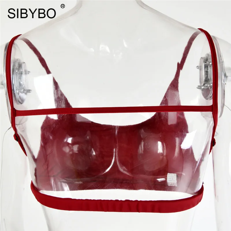 Sibybo Backless Ribbed Sexy Two Piece Set Dress Women Sleeveless Bandage Summer Bodycon Dress High Waist Beach Club Party Dress