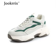 Jookrrix/Коллекция года; женские весенние удобные кроссовки на танкетке; женская обувь из натуральной кожи на толстой подошве; женская обувь на массивном каблуке 6 см