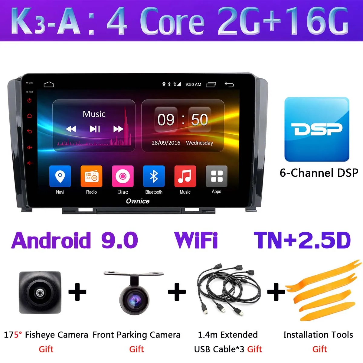 Ownice K1 K3 K5 K6 автомобильный dvd-плеер для Great Wall Hover Haval H6 2009- Автомобильный gps Радио DSP CarPlay стерео 360 ° панорамный - Цвет: K3-A
