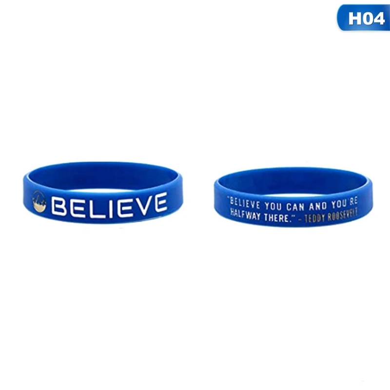 Inspirational Colorful Bracelets With Positive Words Dream Courage Believe Hope Faith Strength Motivational Silicone Wristband