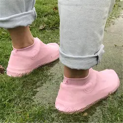 Многоразовые водонепроницаемые галоши милые однотонные Бахилы для обуви защитные Детские дождевики для обуви дождевики