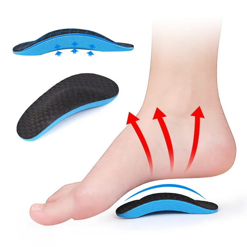 

1 Pair Eva Sport Orthotic Insoles Flat Arch Support Half Pad Inner Outer Eight-shaped Orthopedic Foot Pad Men Women Shoe Insoles
