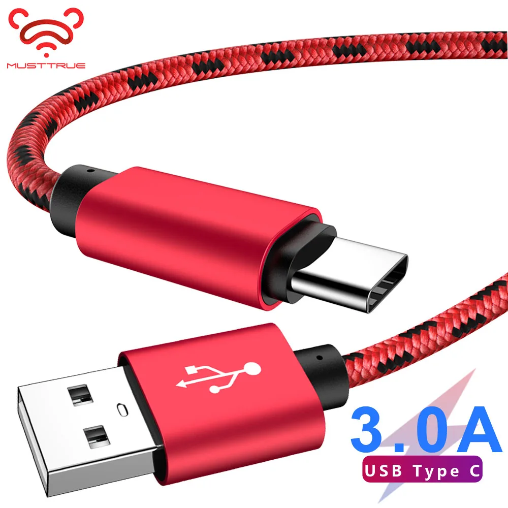 Кабель MUSTTRUE Type C кабель для передачи данных xiaomi mi a2 9 usb type-c usbc зарядный провод samsung